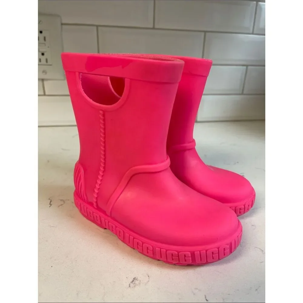 TODDLER UGG DRIZLITA RAINBOOTS - WATERPROOF & COZY COMFORT Size 9 Taffy Pink